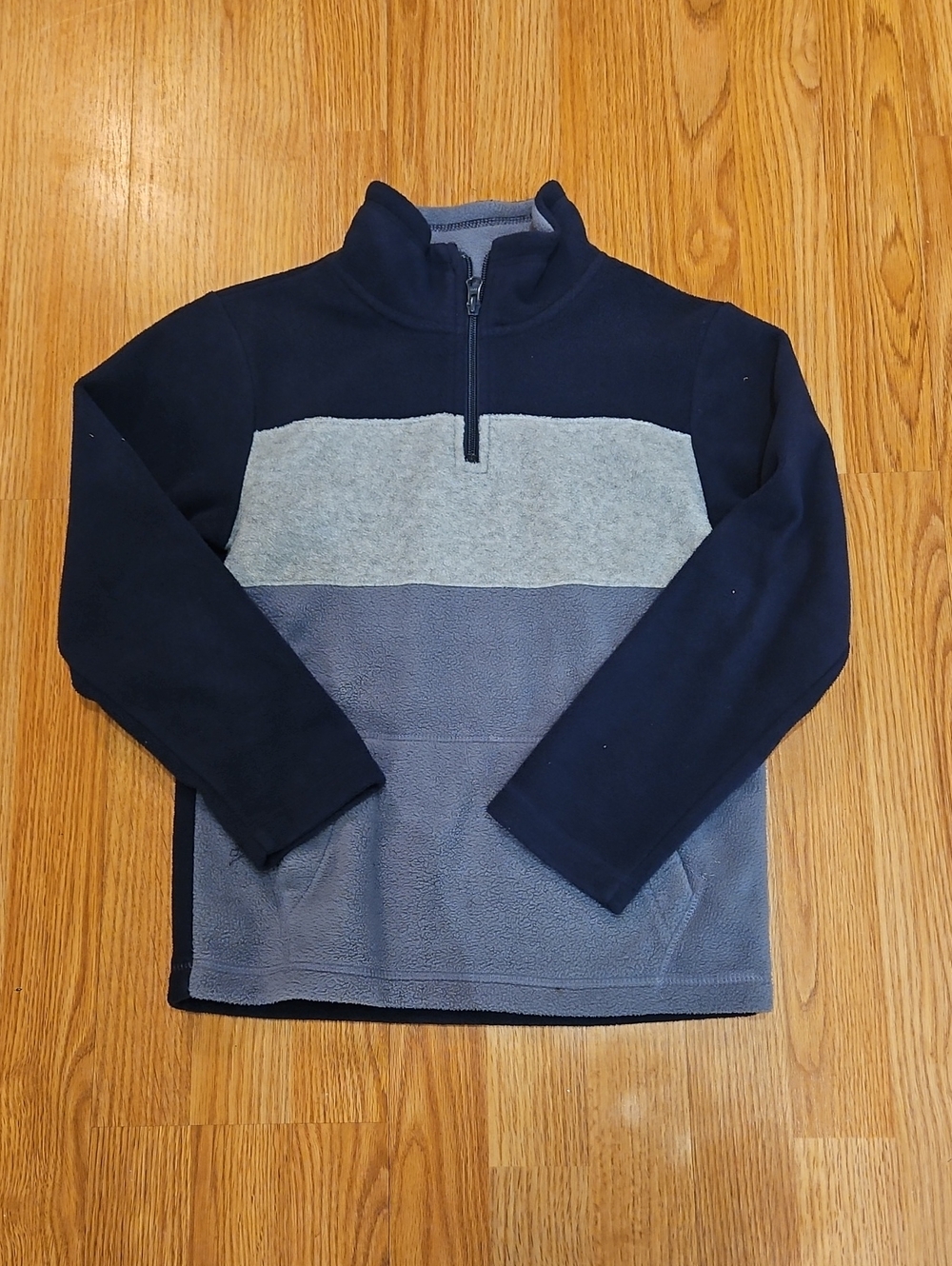 Boy's Half-Zip Fleece - Navy & Gray